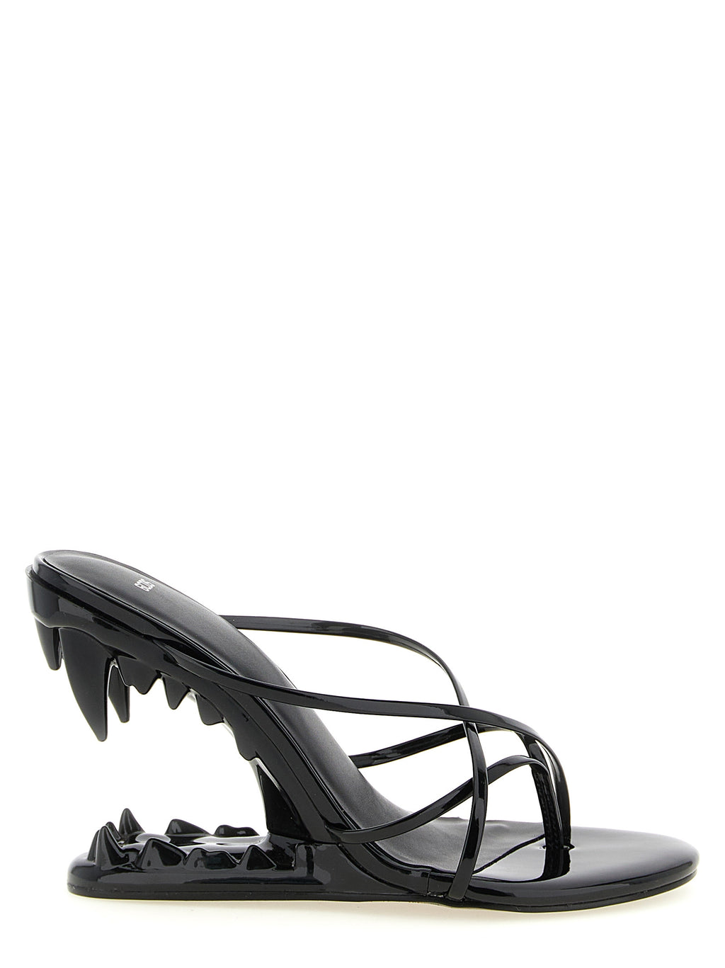 Black Polyethylene Stiletto Heel Sandals