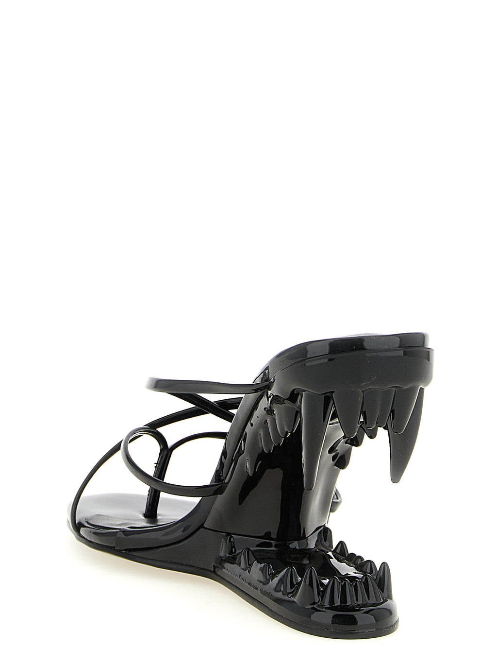 Black Polyethylene Stiletto Heel Sandals