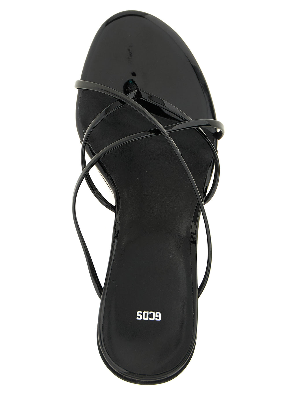 Black Polyethylene Stiletto Heel Sandals