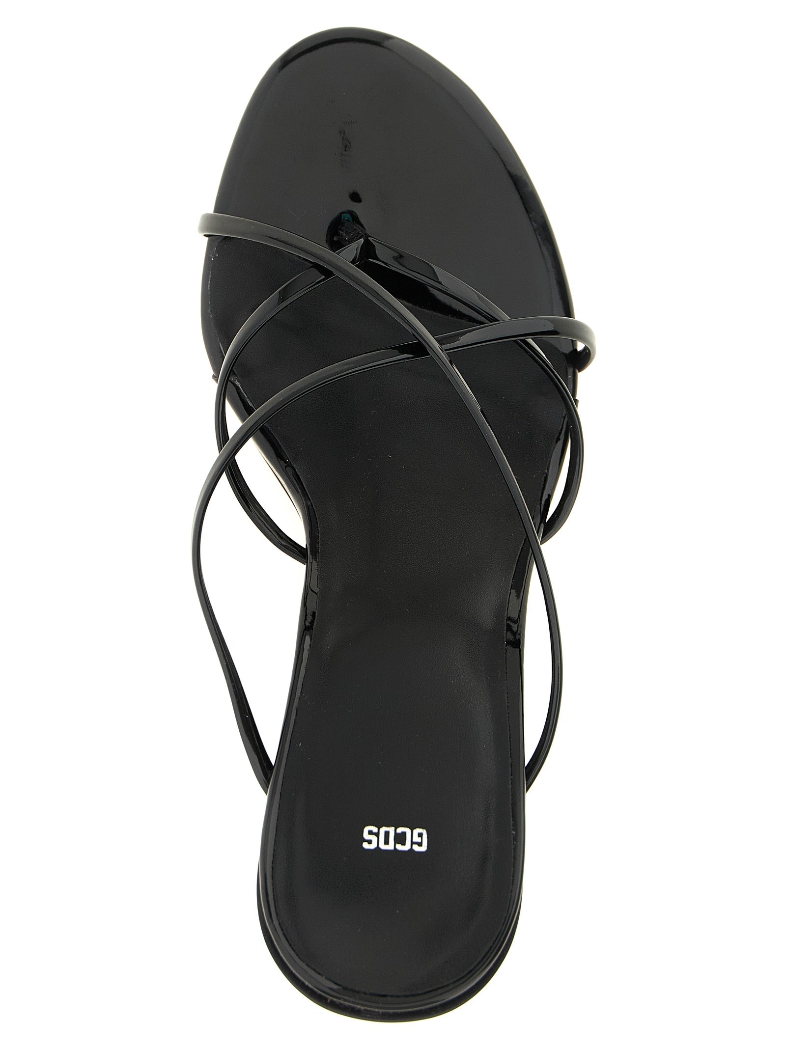 Black Polyethylene Stiletto Heel Sandals