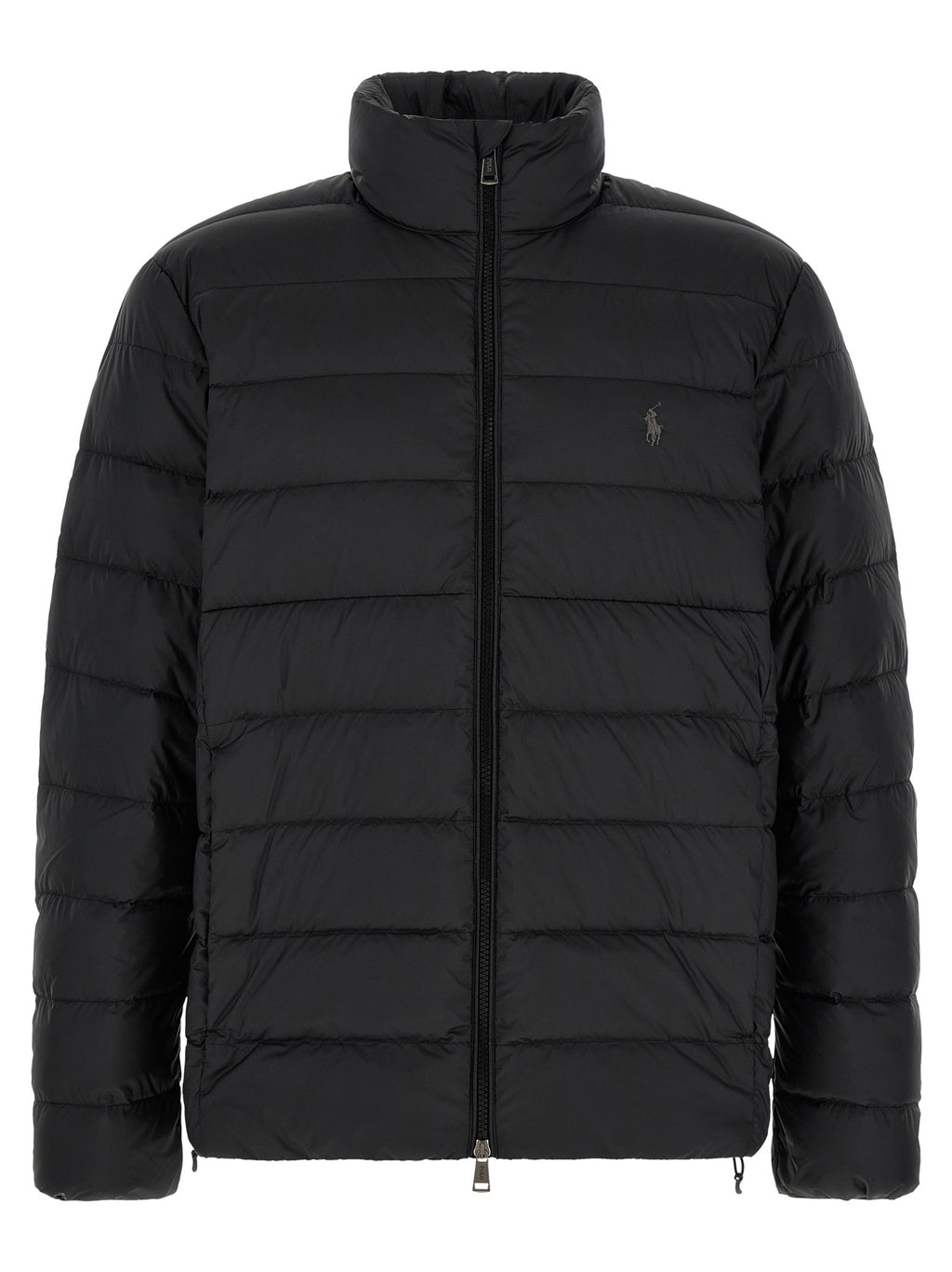 Black Polyester Full-Length Jacket