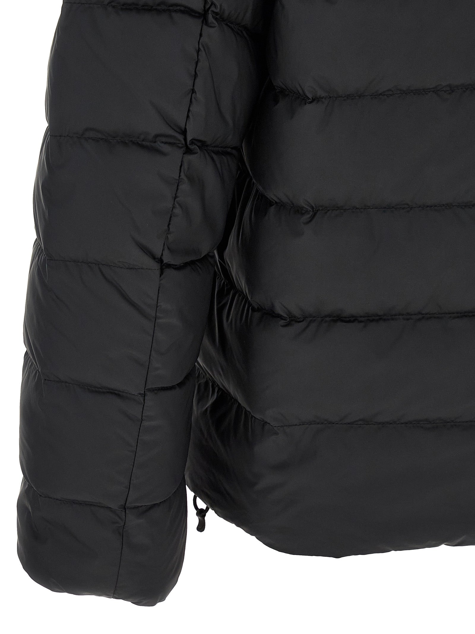 Black Polyester Full-Length Jacket
