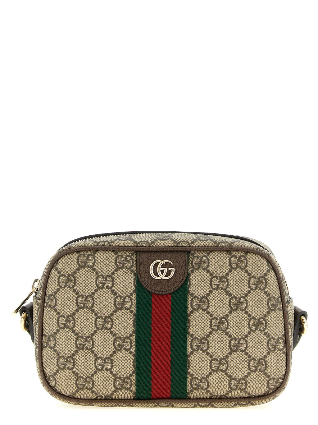 Brown Polyethylene Crossbody Bag