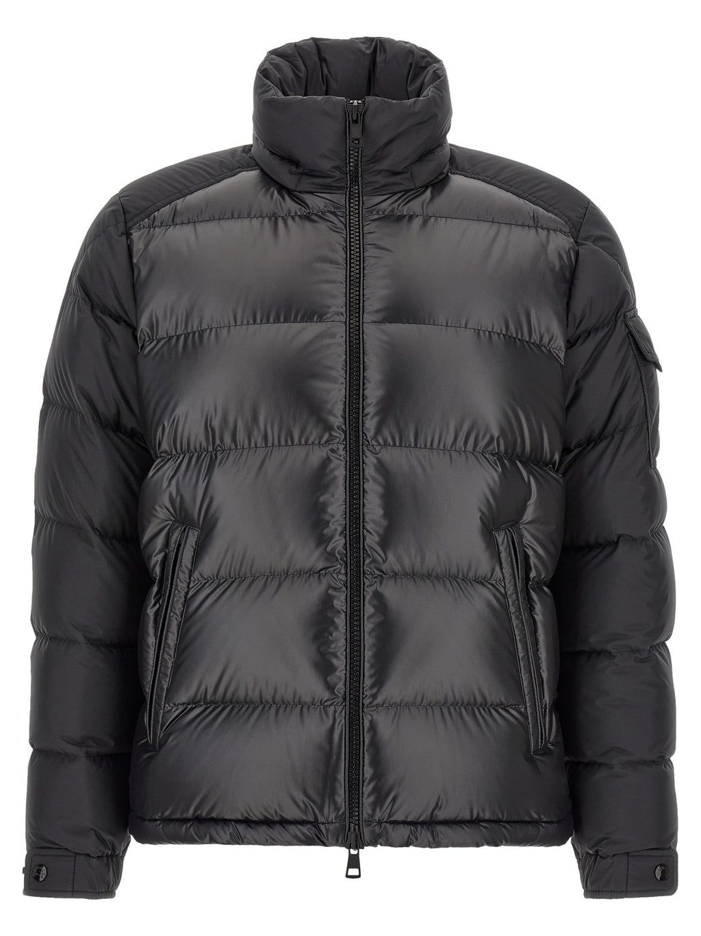 Black Polyester Full-Length Jacket