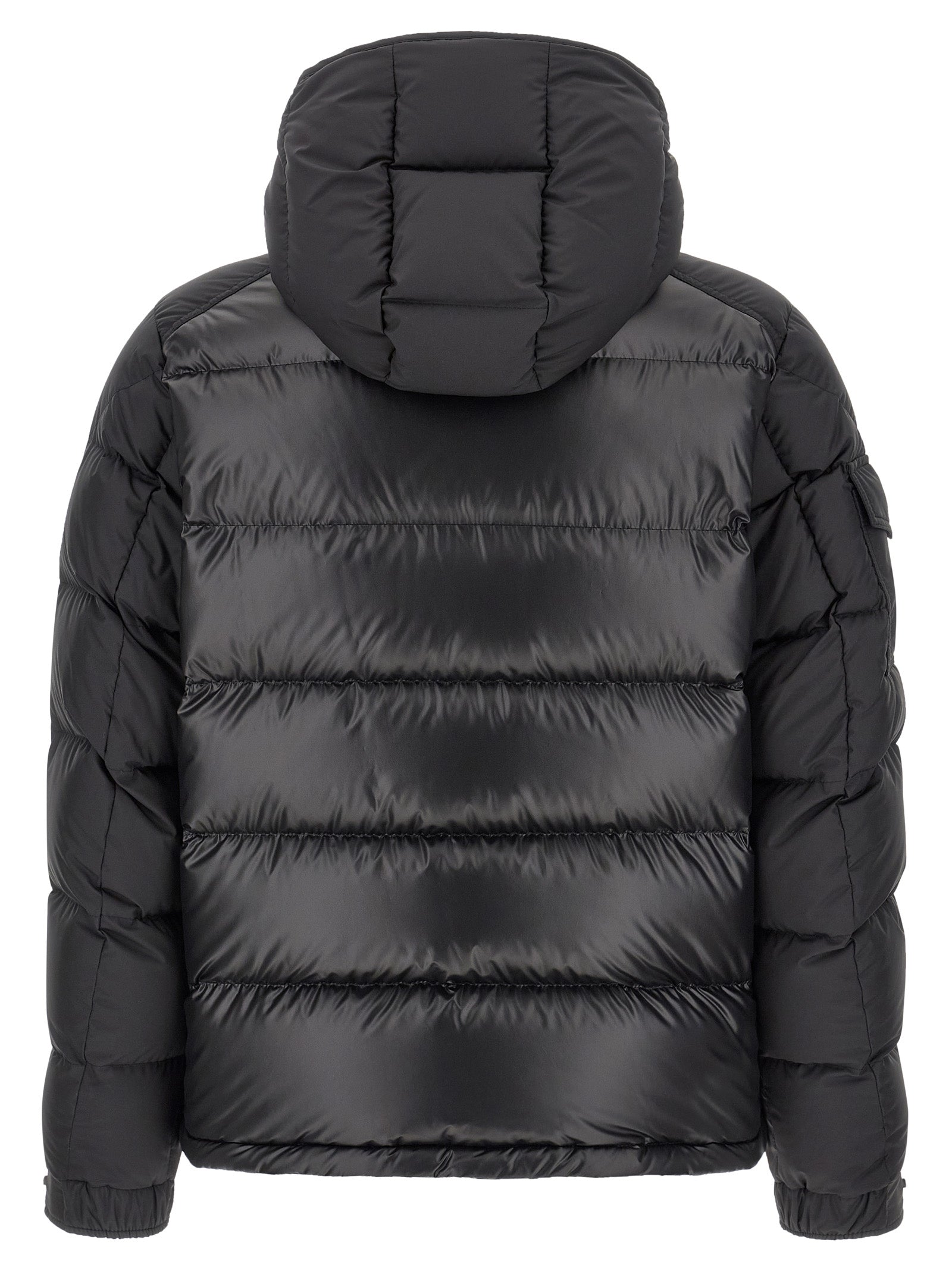 Black Polyester Full-Length Jacket