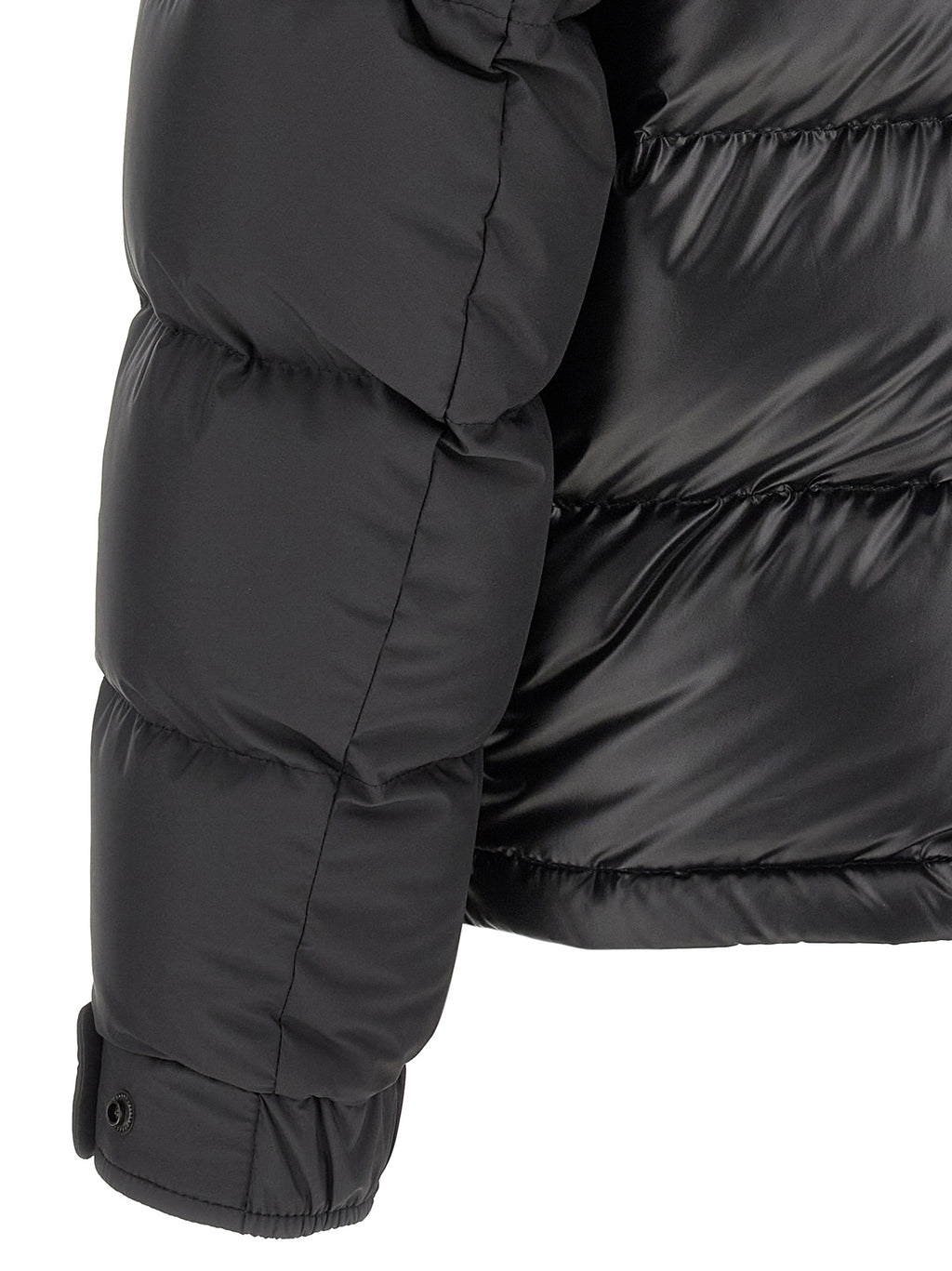 Black Polyester Full-Length Jacket