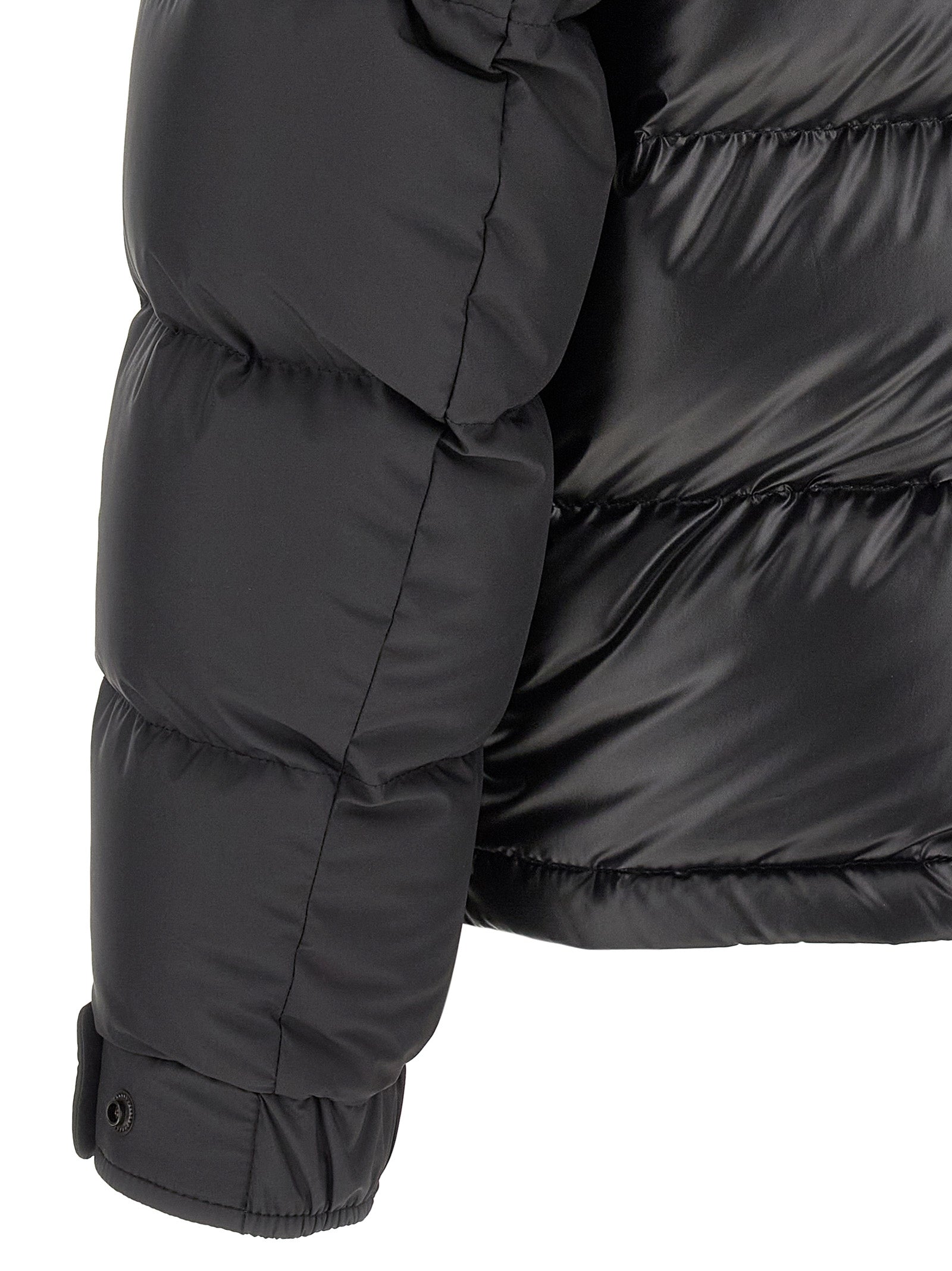 Black Polyester Full-Length Jacket