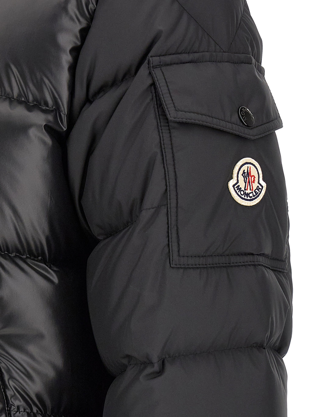 Black Polyester Full-Length Jacket