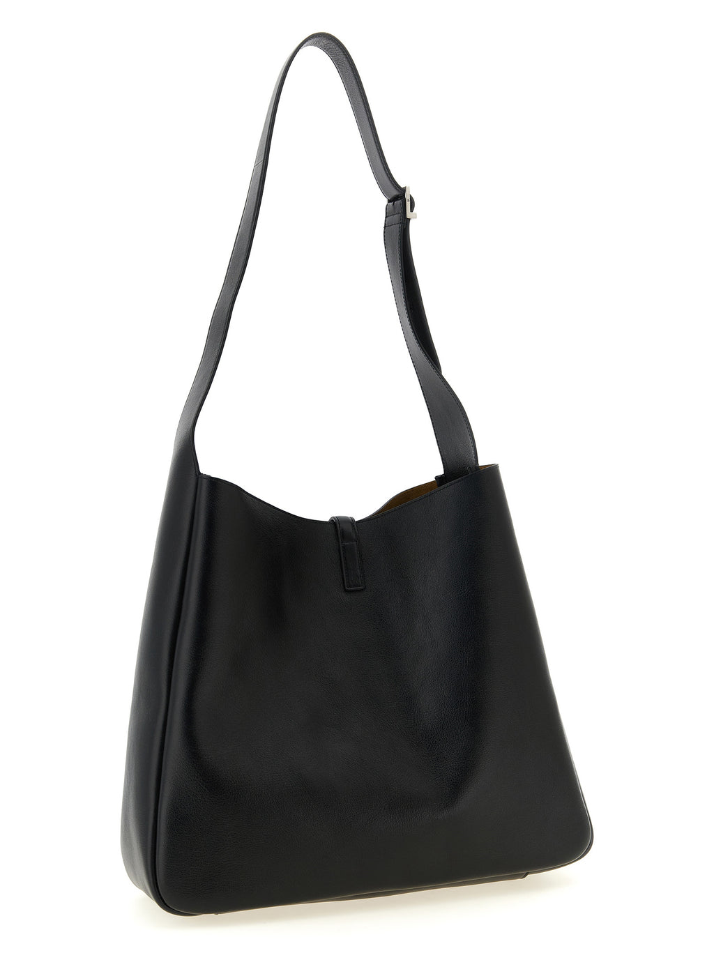 Black Calfskin Shoulder Bag