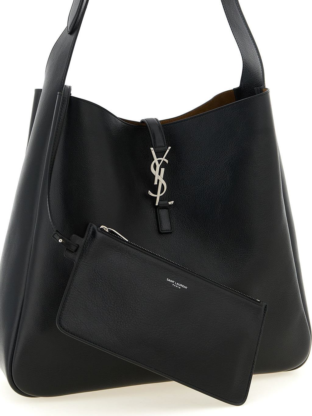 Black Calfskin Shoulder Bag