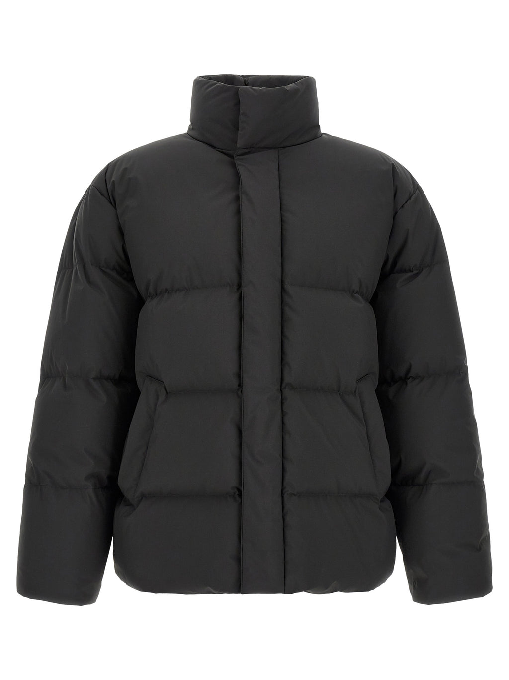 Black Polyester Full-Length Jacket