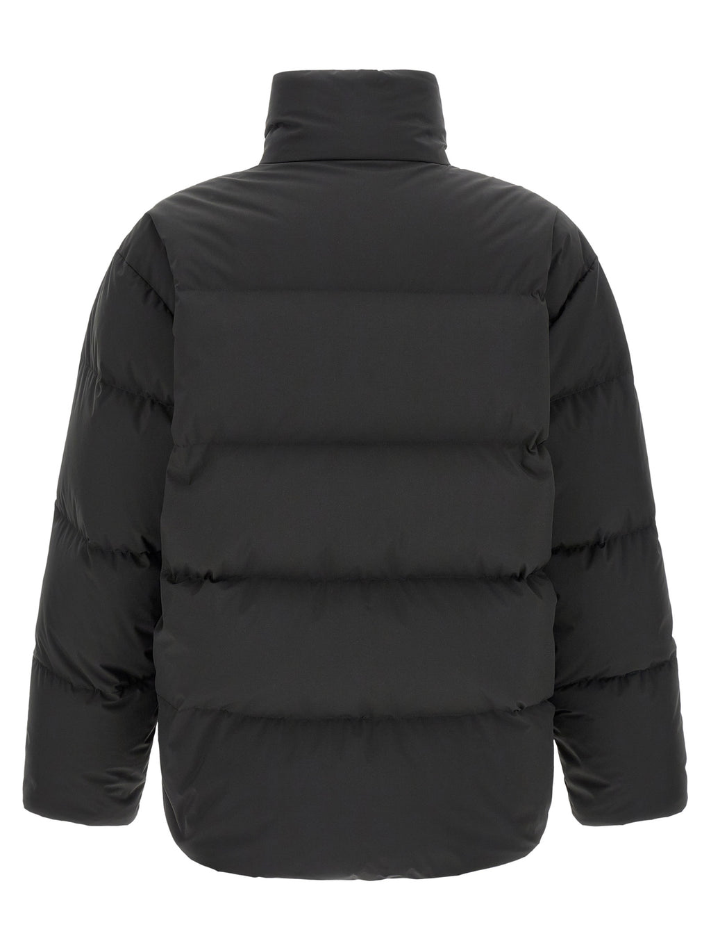 Black Polyester Full-Length Jacket