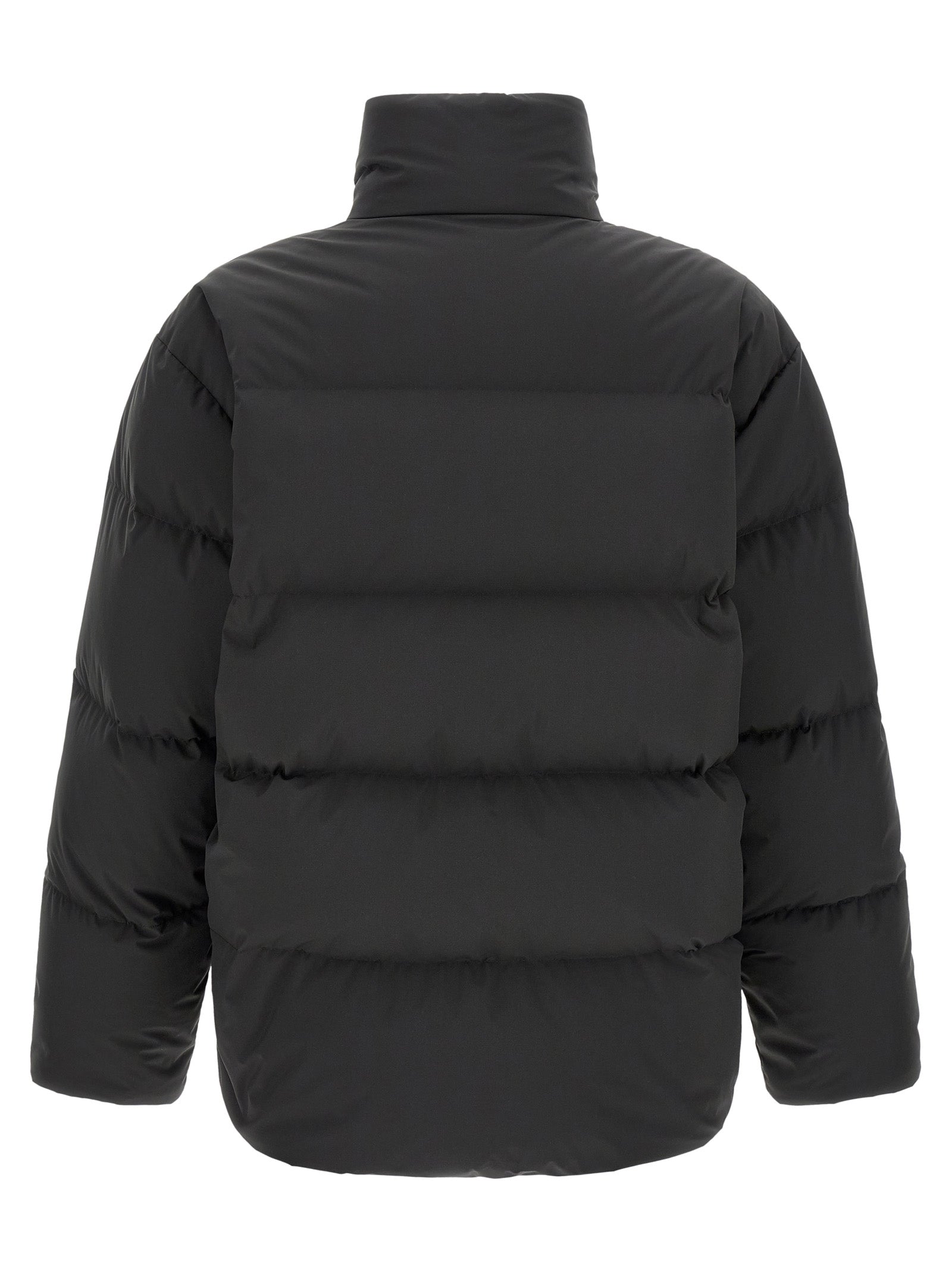 Black Polyester Full-Length Jacket