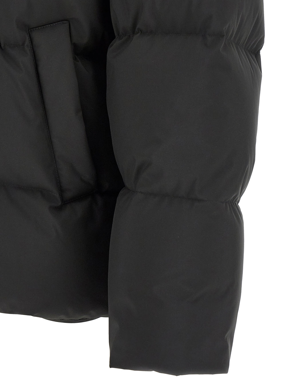 Black Polyester Full-Length Jacket