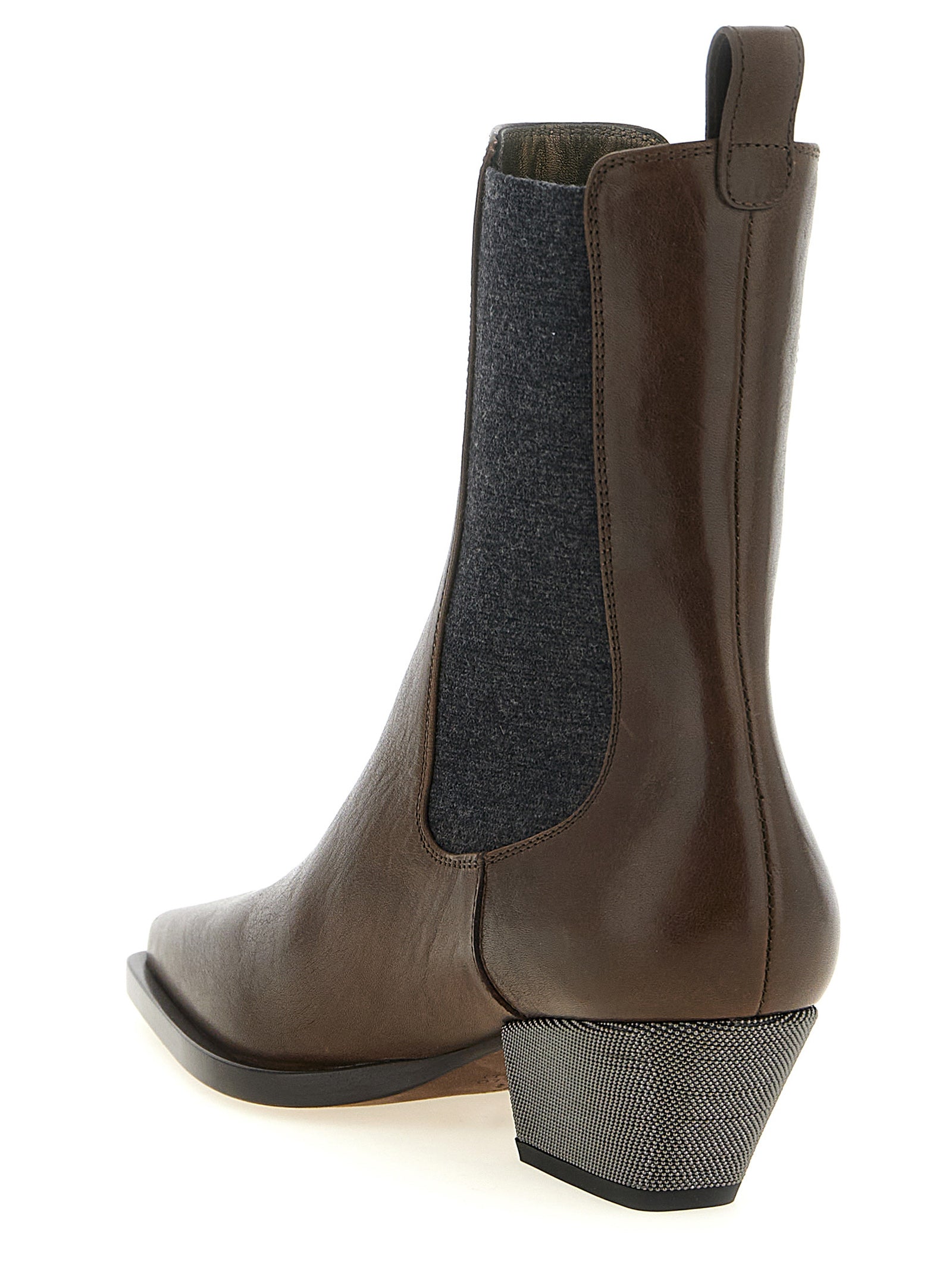 Brown Cowhide Chelsea Boots