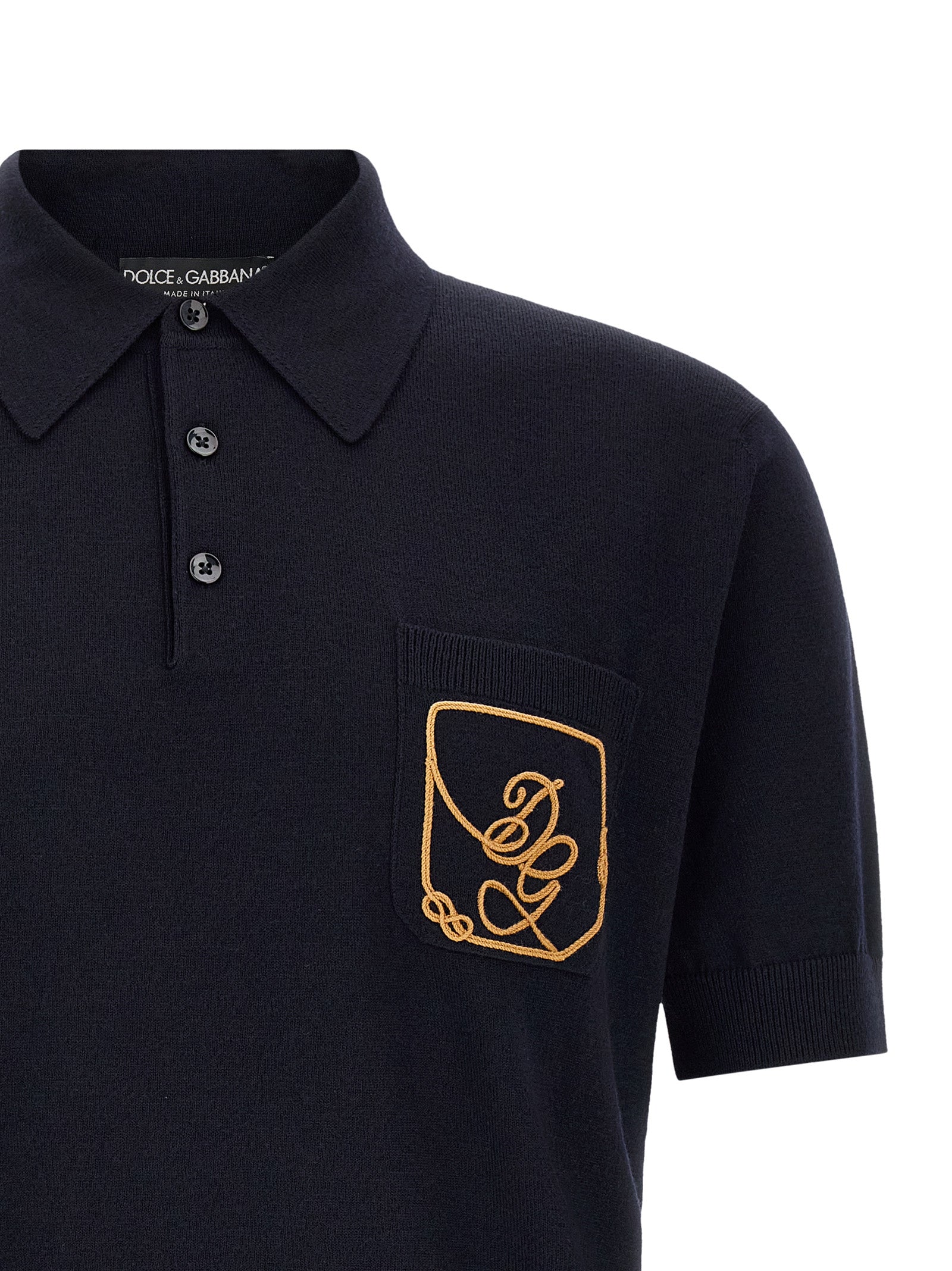 Blue Virgin Wool Polo Shirt