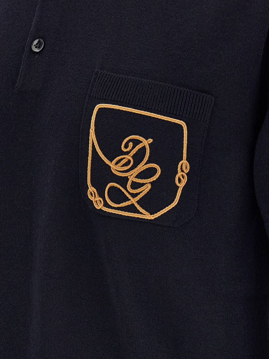 Blue Virgin Wool Polo Shirt