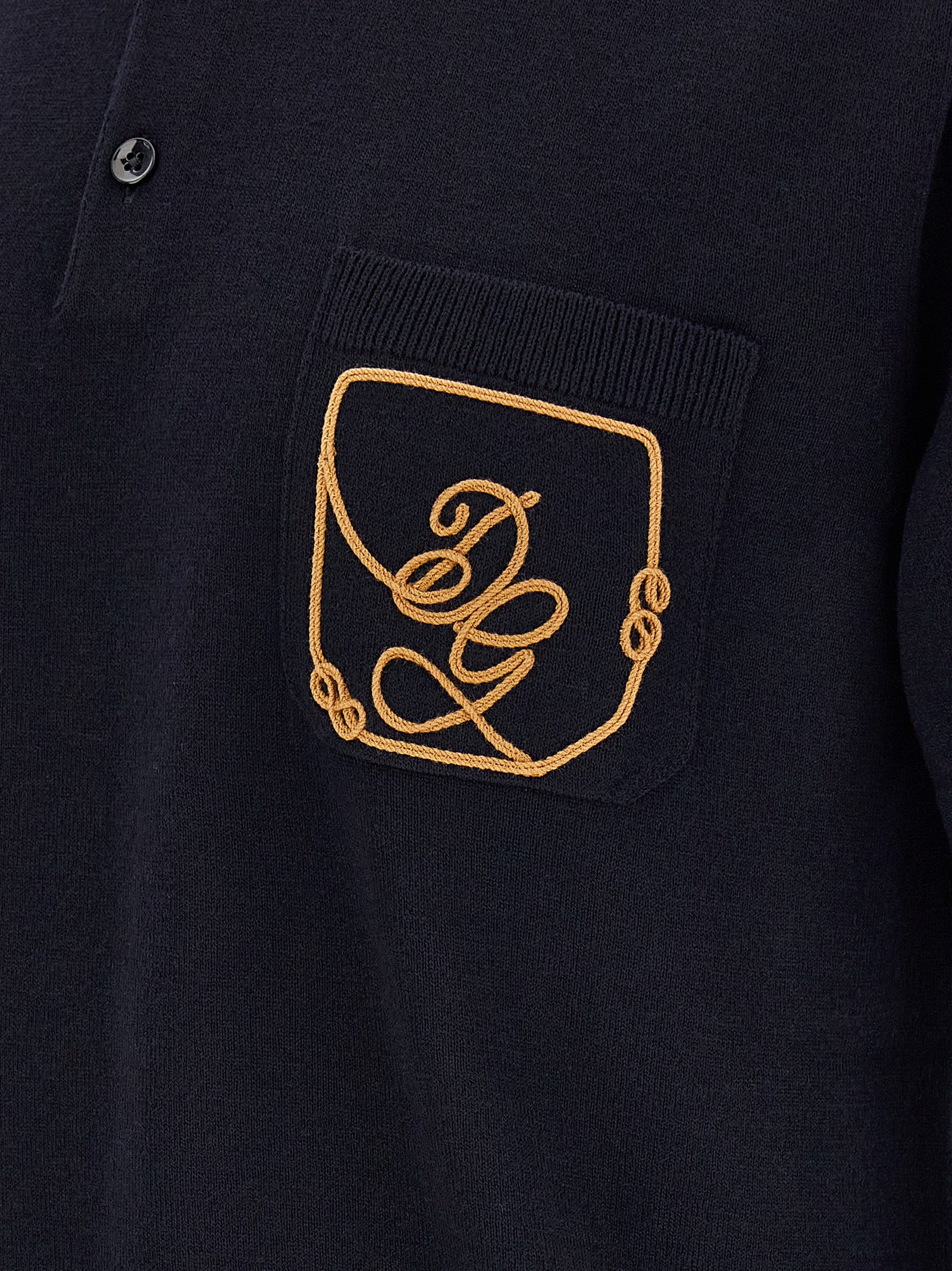 Blue Virgin Wool Polo Shirt