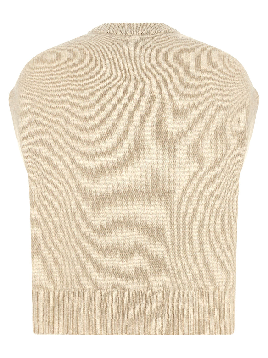 Beige Cashmere Sleeveless Jacket