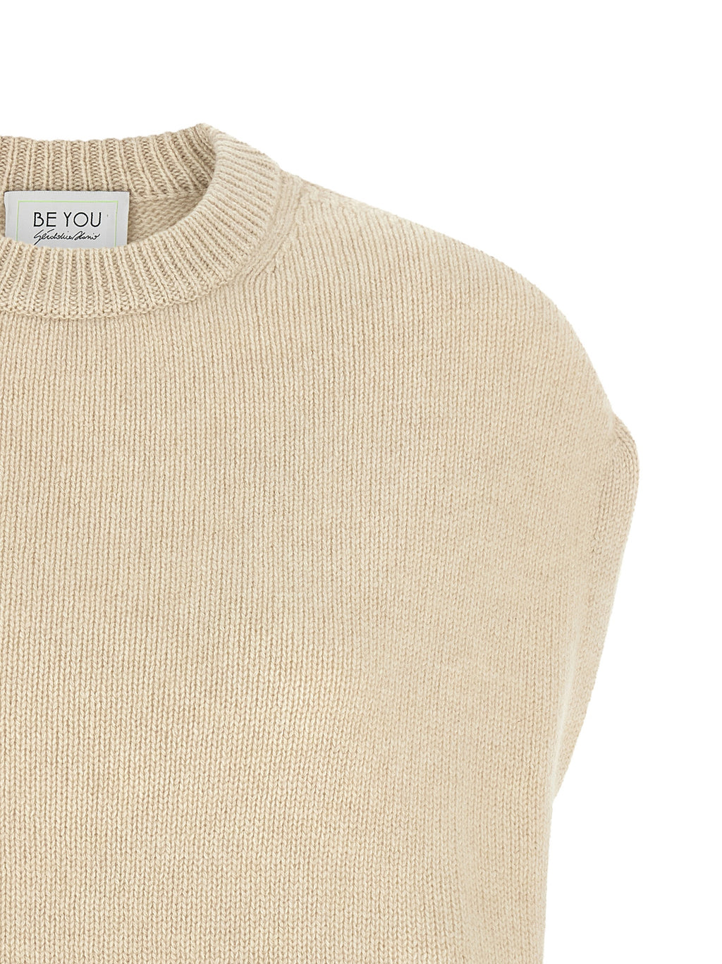 Beige Cashmere Sleeveless Jacket