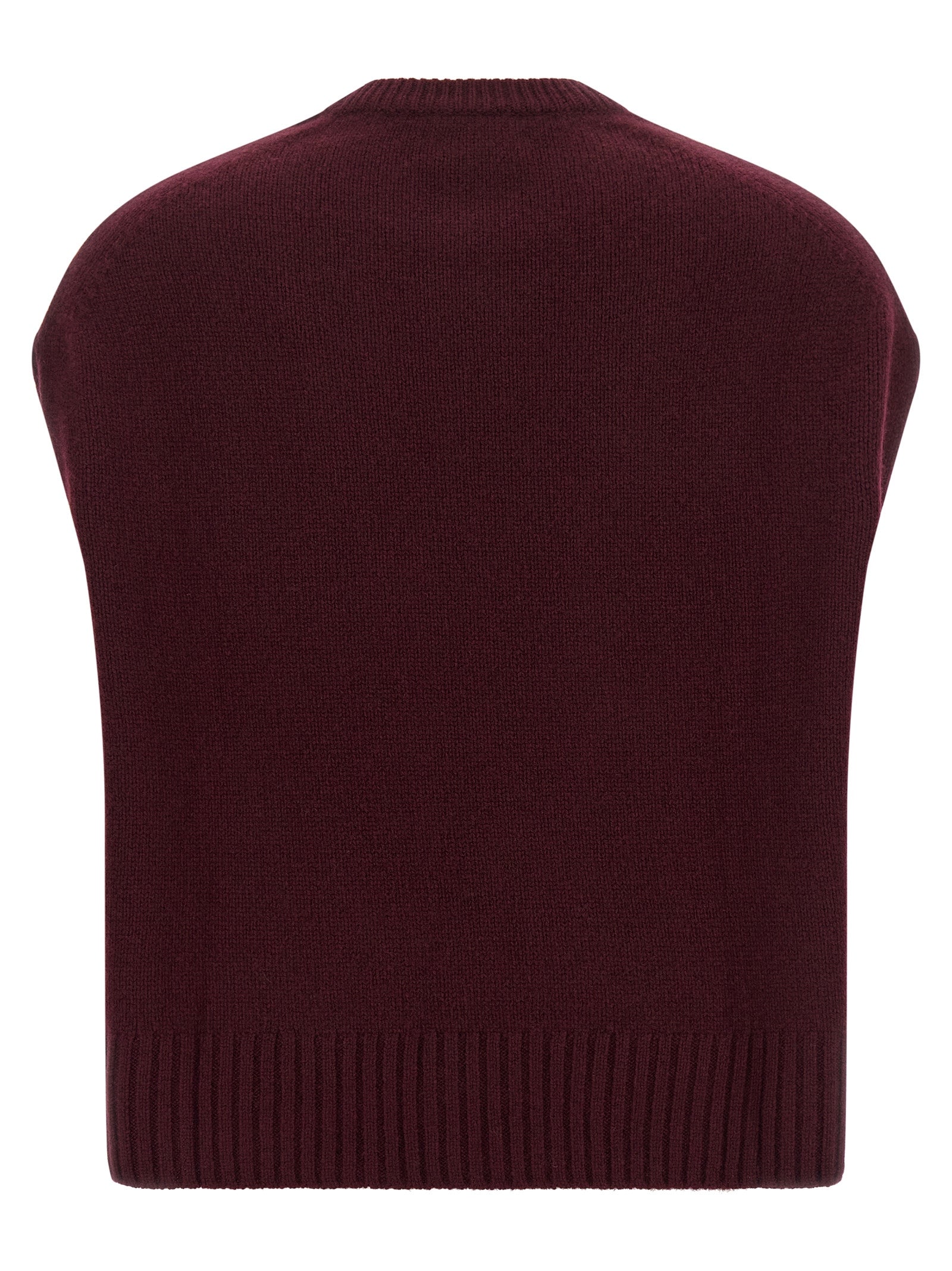 Bordeaux Cashmere Sleeveless Jacket