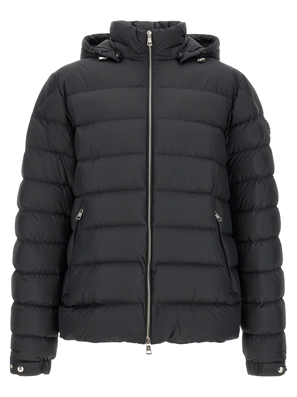 Black Polyester Full-Length Jacket