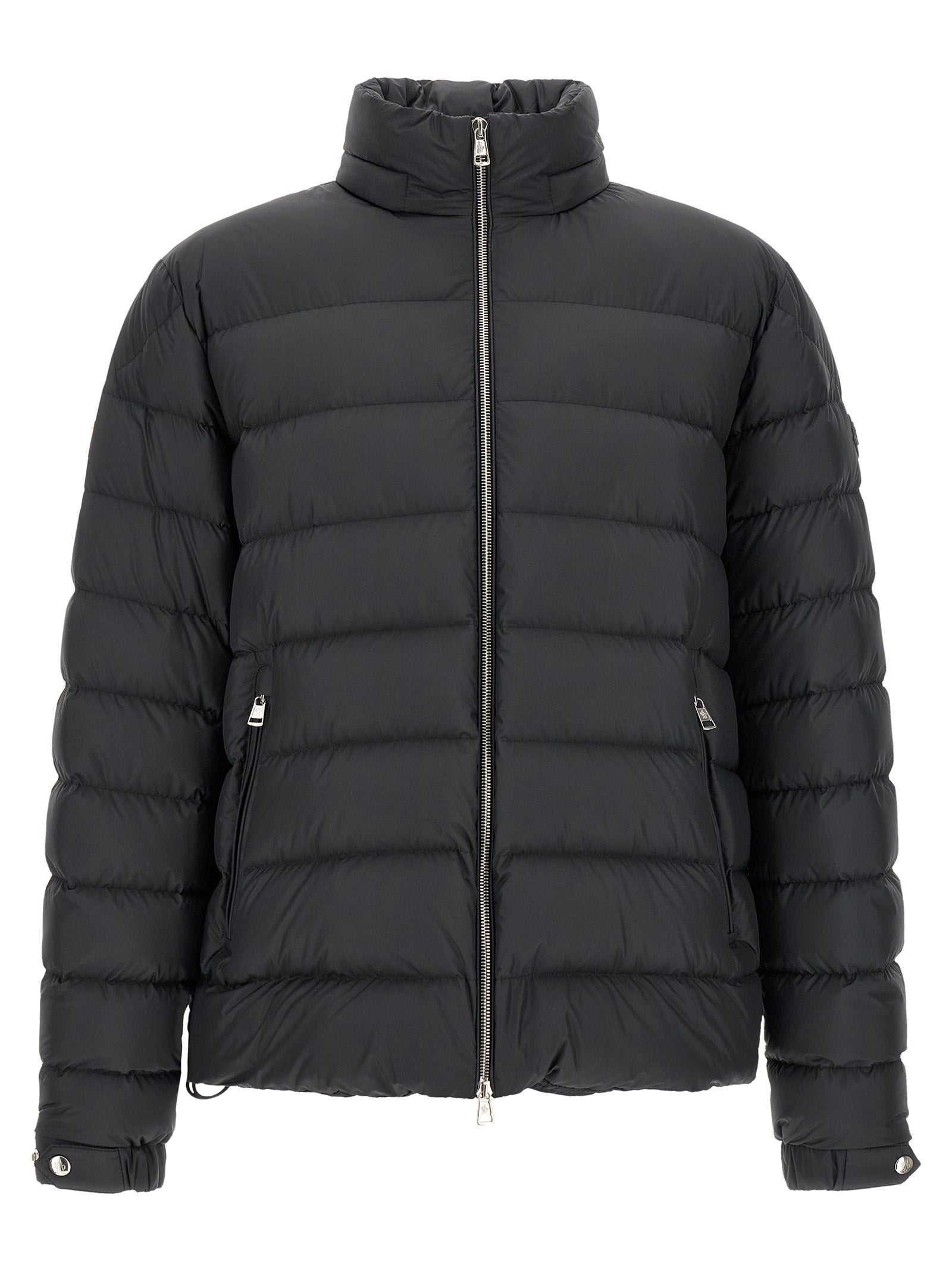 Black Polyester Full-Length Jacket