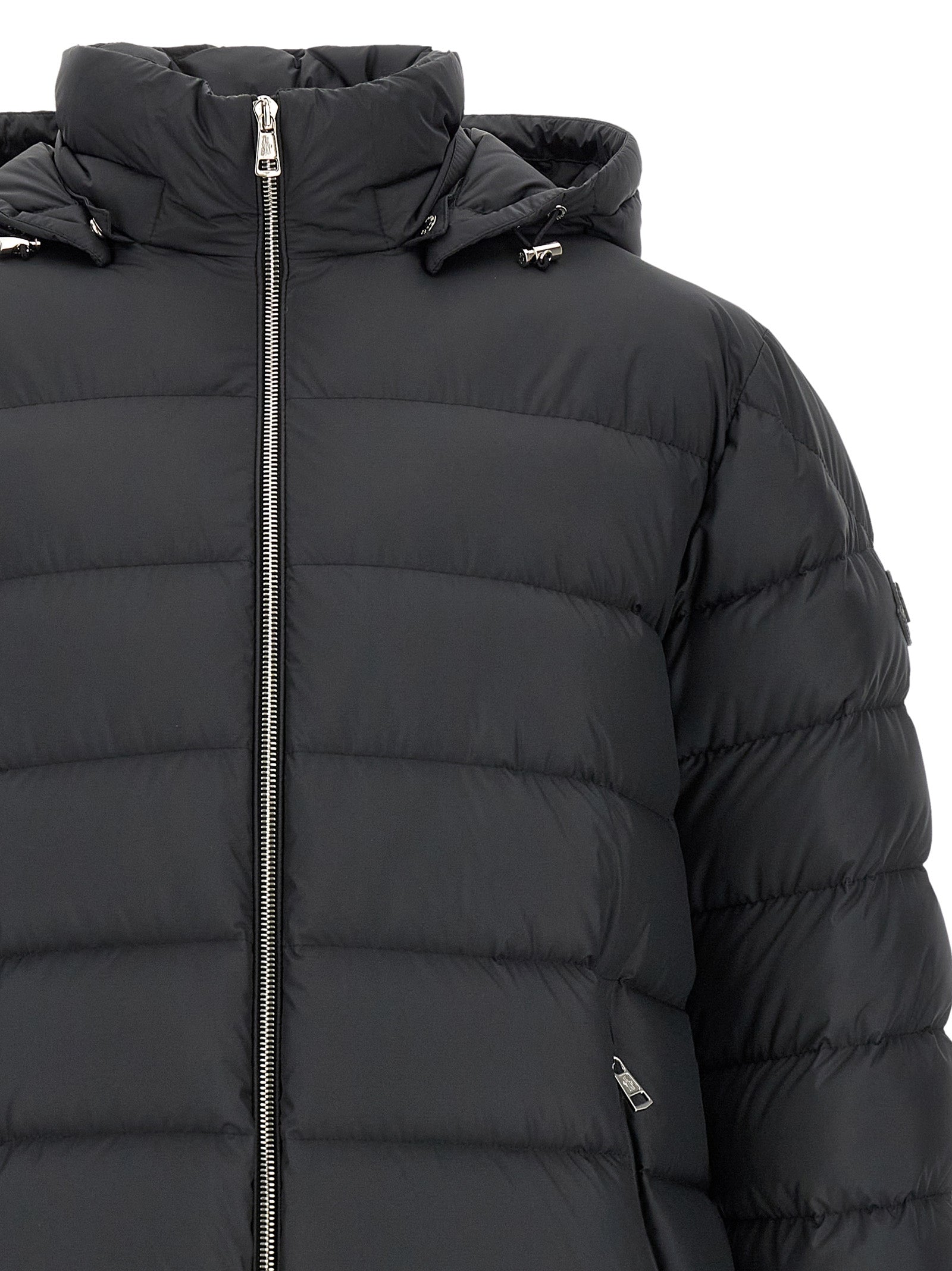 Black Polyester Full-Length Jacket
