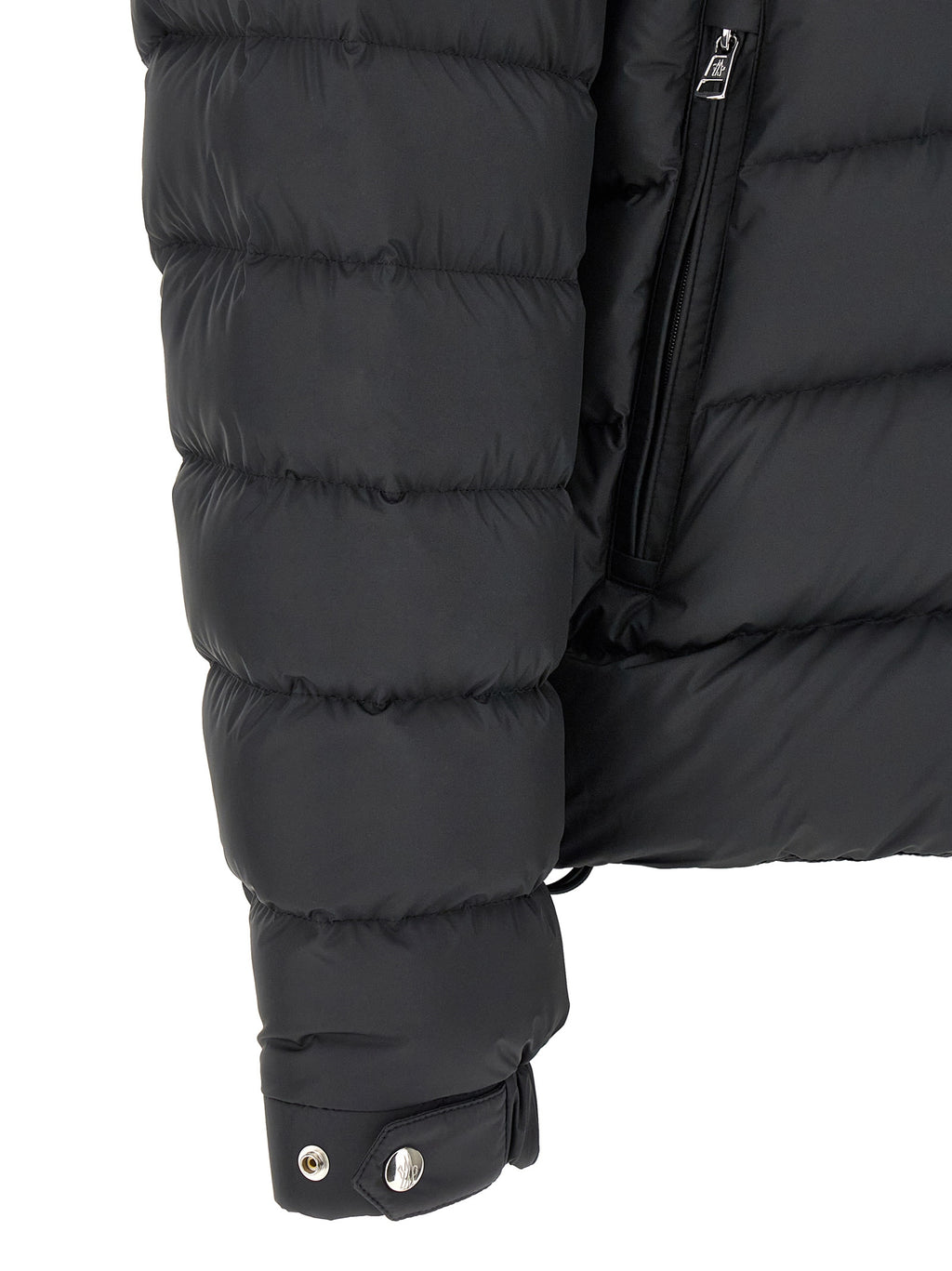 Black Polyester Full-Length Jacket