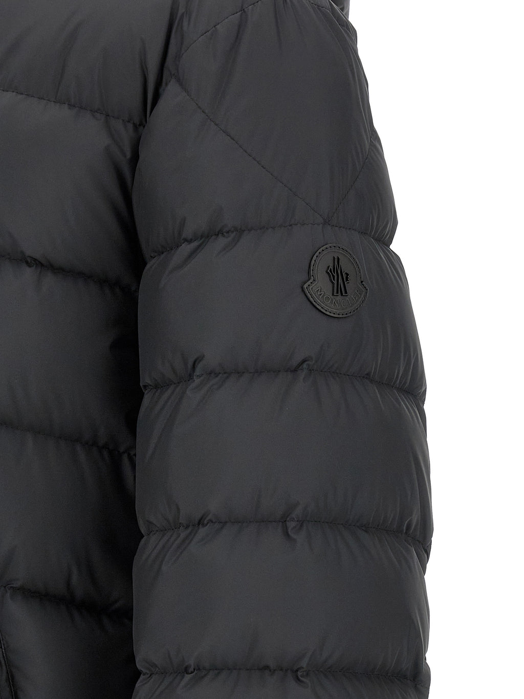Black Polyester Full-Length Jacket