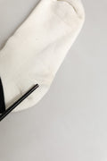 White Black Cotton Ankle Length DG Logo Socks