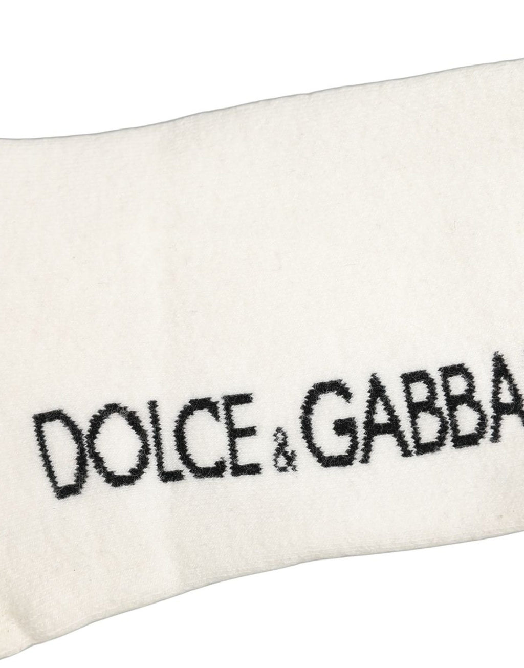 White Black Cotton Ankle Length DG Logo Socks