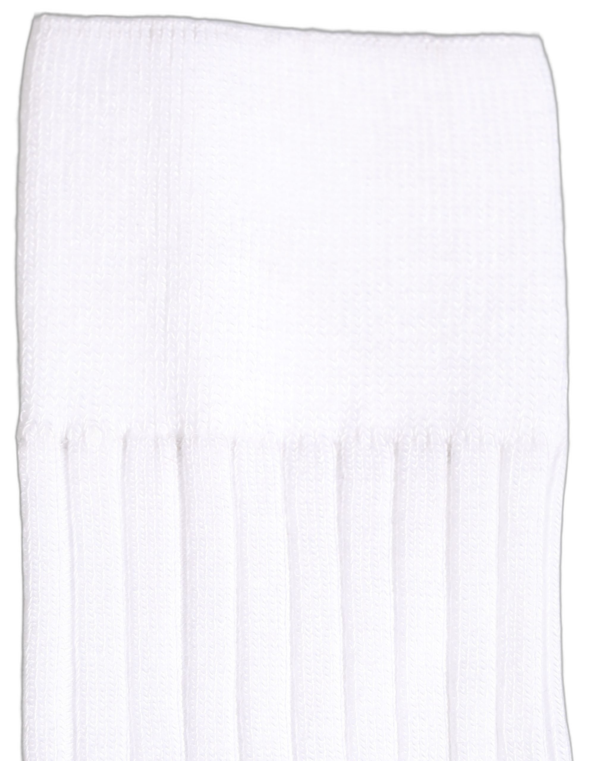 White Cotton Ribbed Logo Over The Calf Women Socks