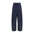 Blue Polyamide Casual Pants
