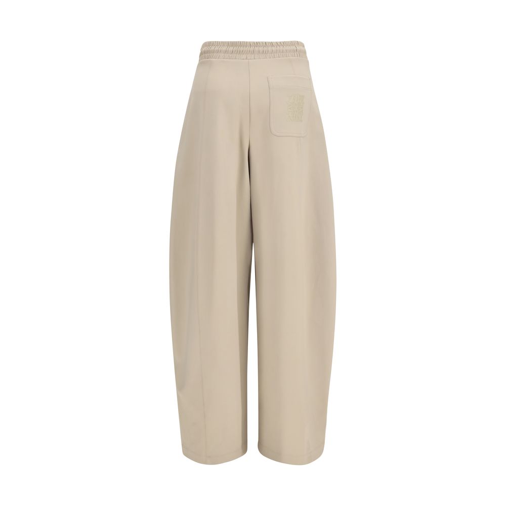Beige Polyamide Athletic Pants