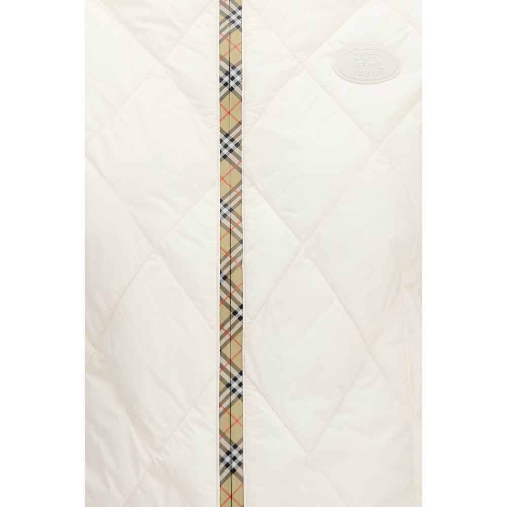 White Polyester Sleeveless Jacket