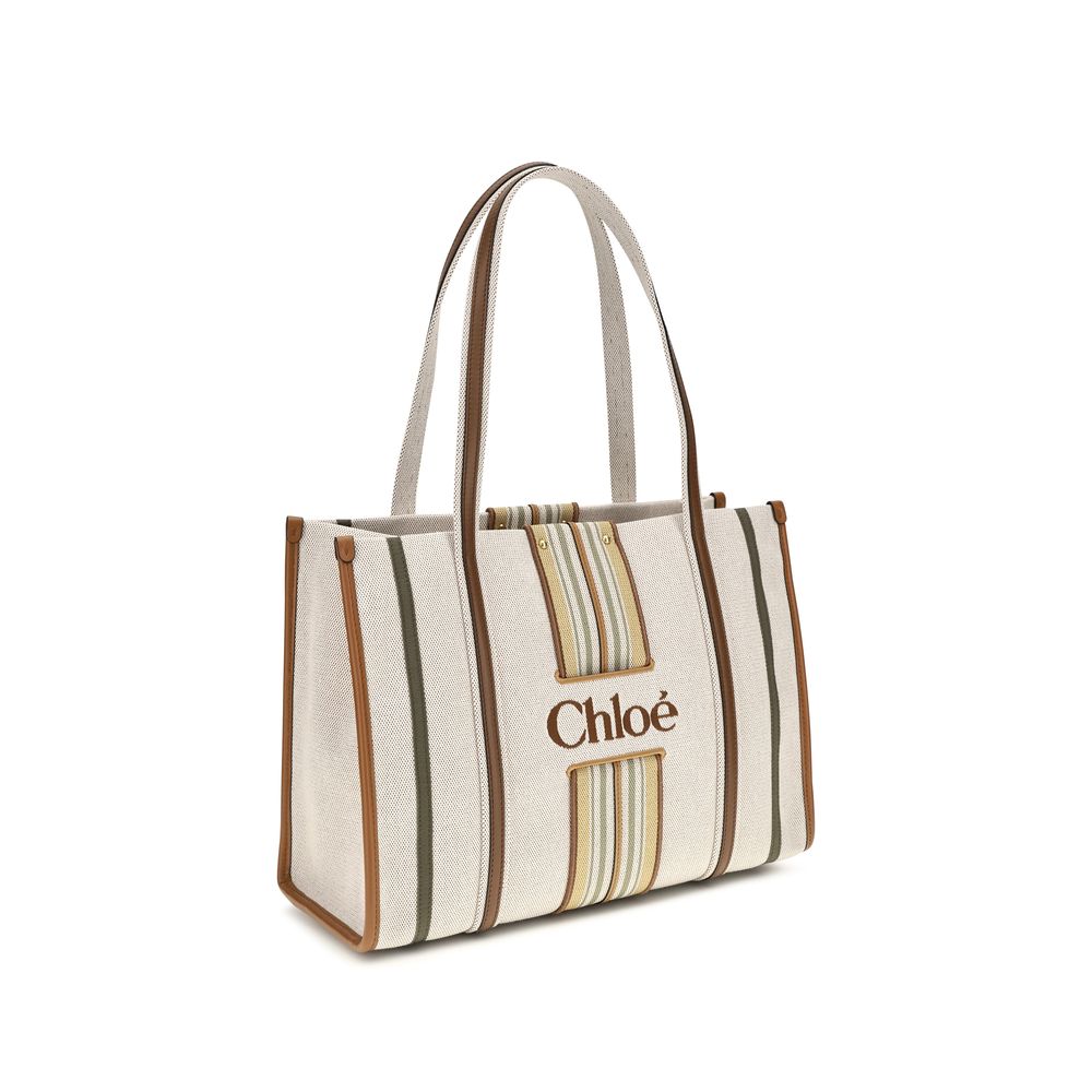 Beige Cotton Shoulder Bag