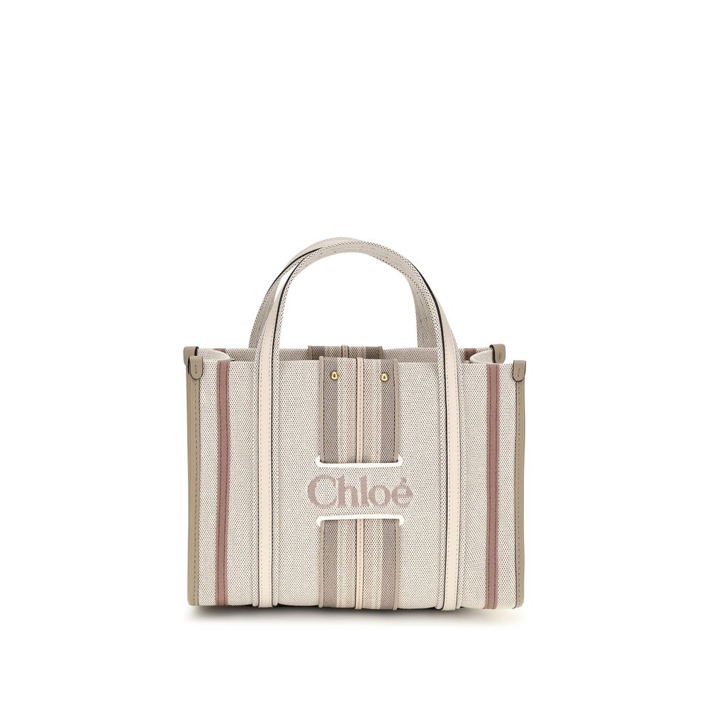 Beige Cotton Shoulder Bag