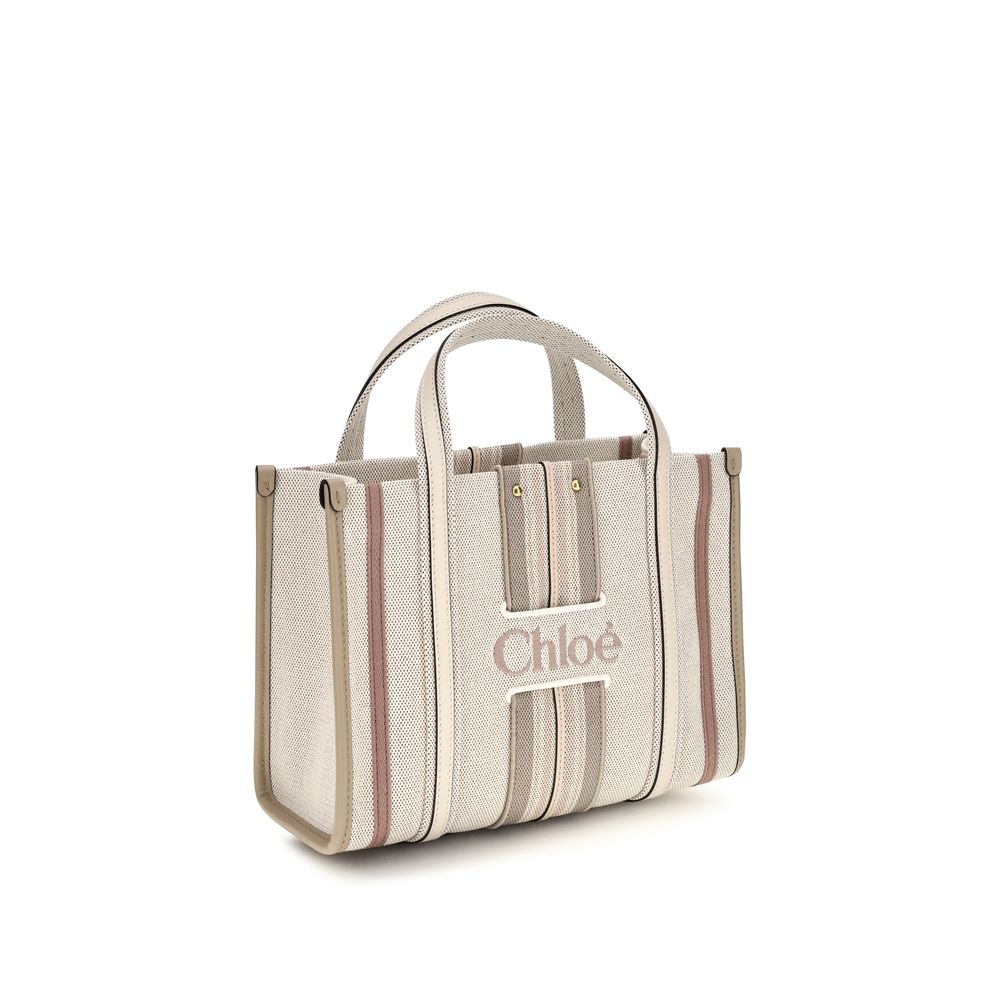 Beige Cotton Shoulder Bag