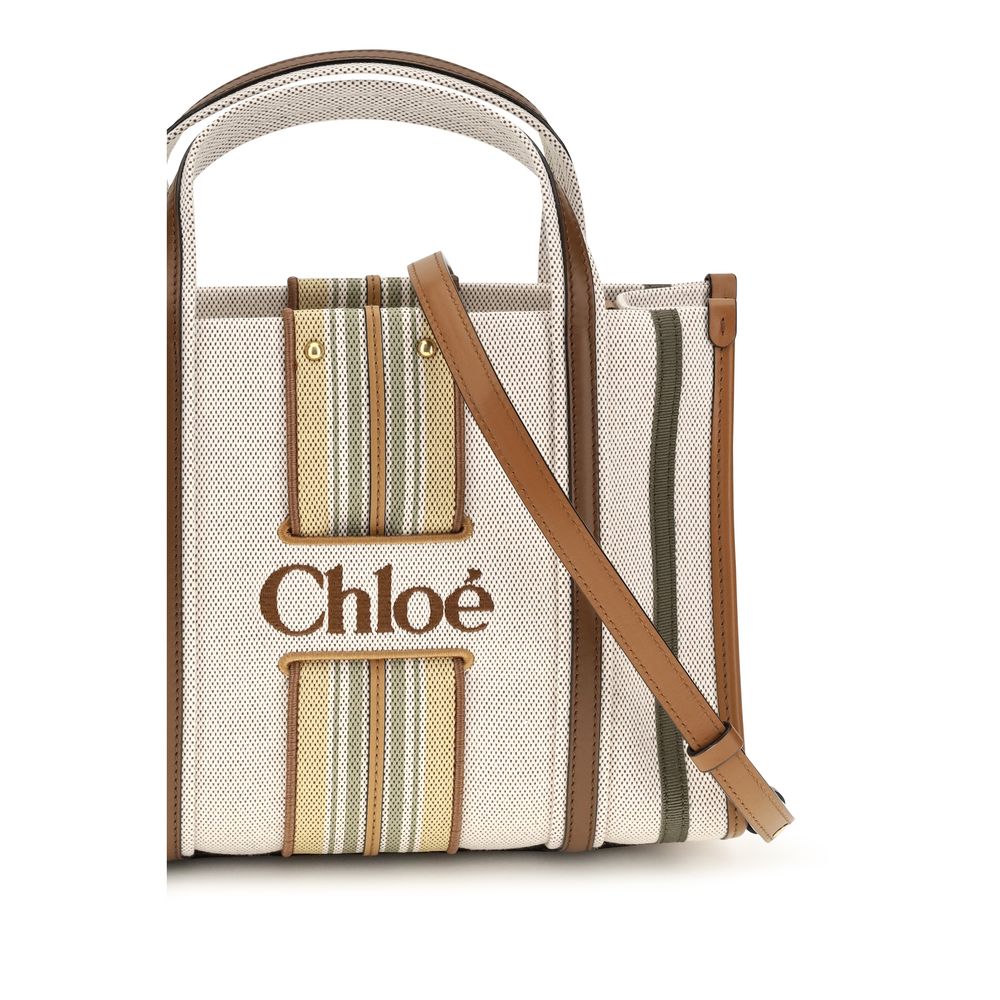 Beige Cotton Shoulder Bag