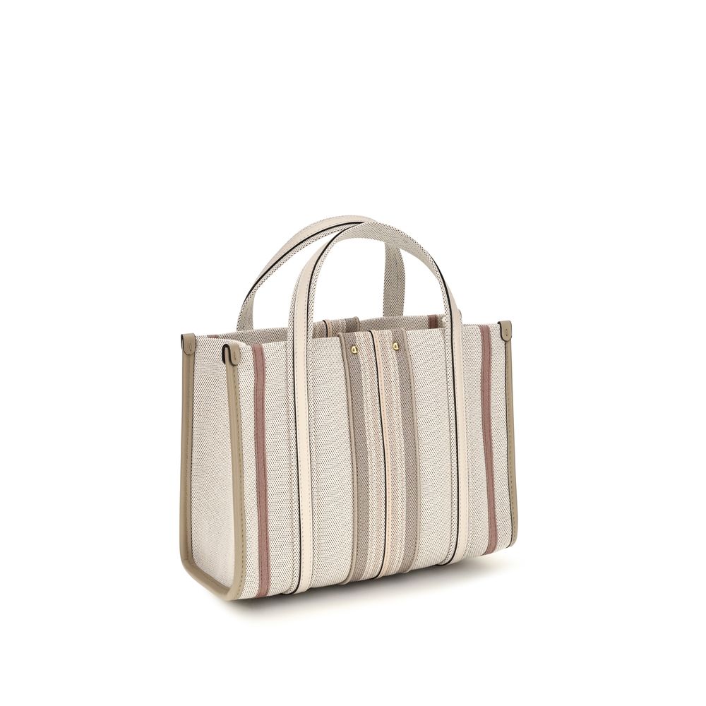 Beige Cotton Shoulder Bag