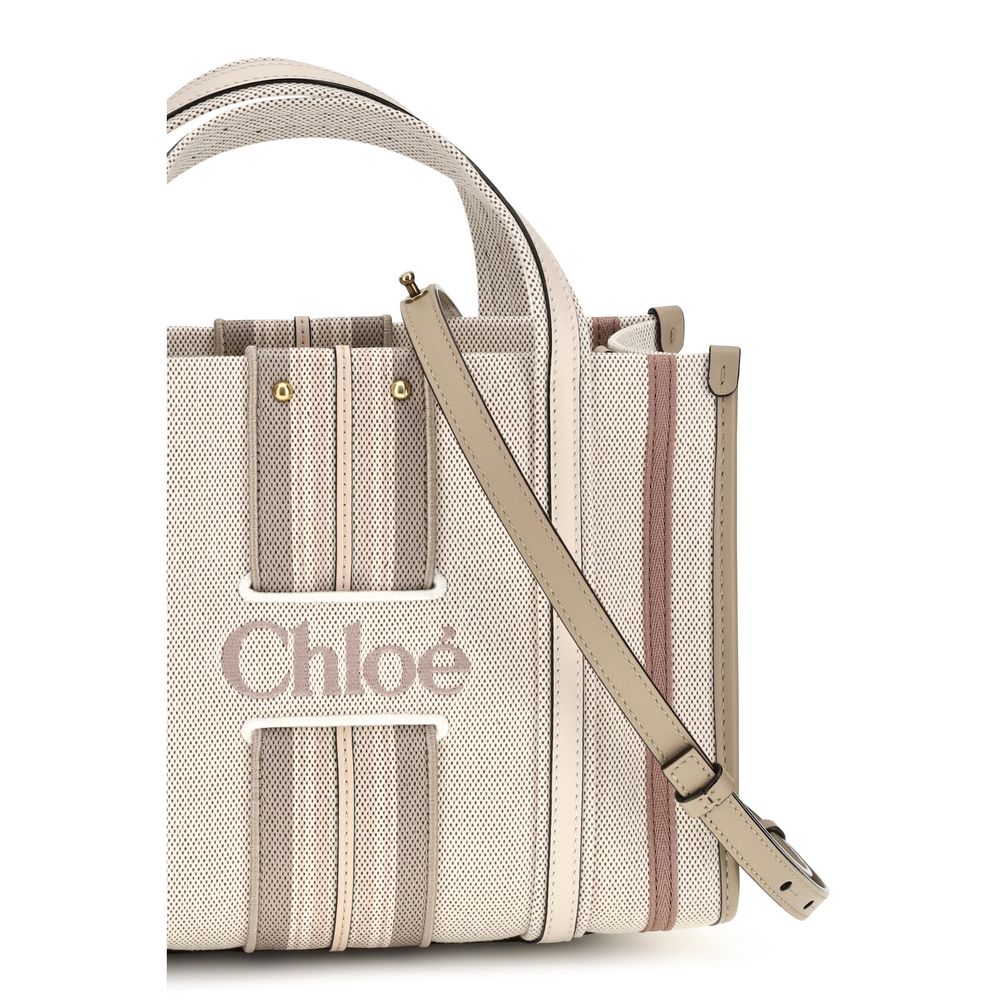 Beige Cotton Shoulder Bag