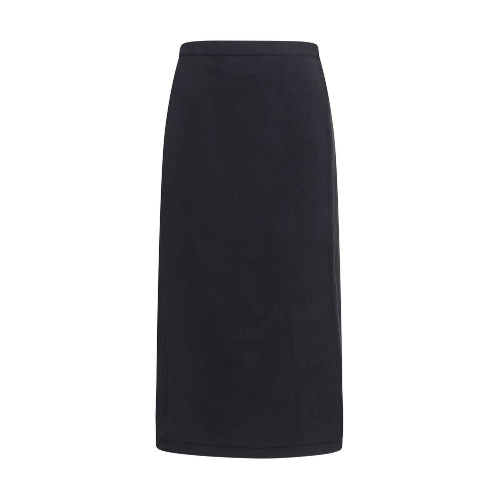 Black Wool Oves Aries Midi Skirt