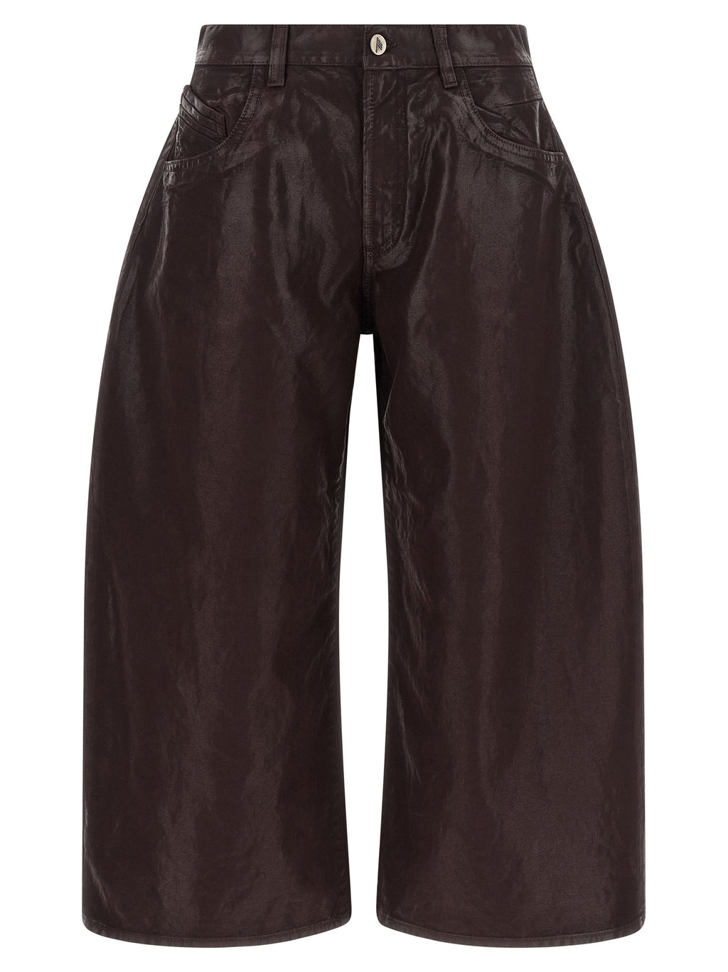 Purple Cotton Cropped Pants