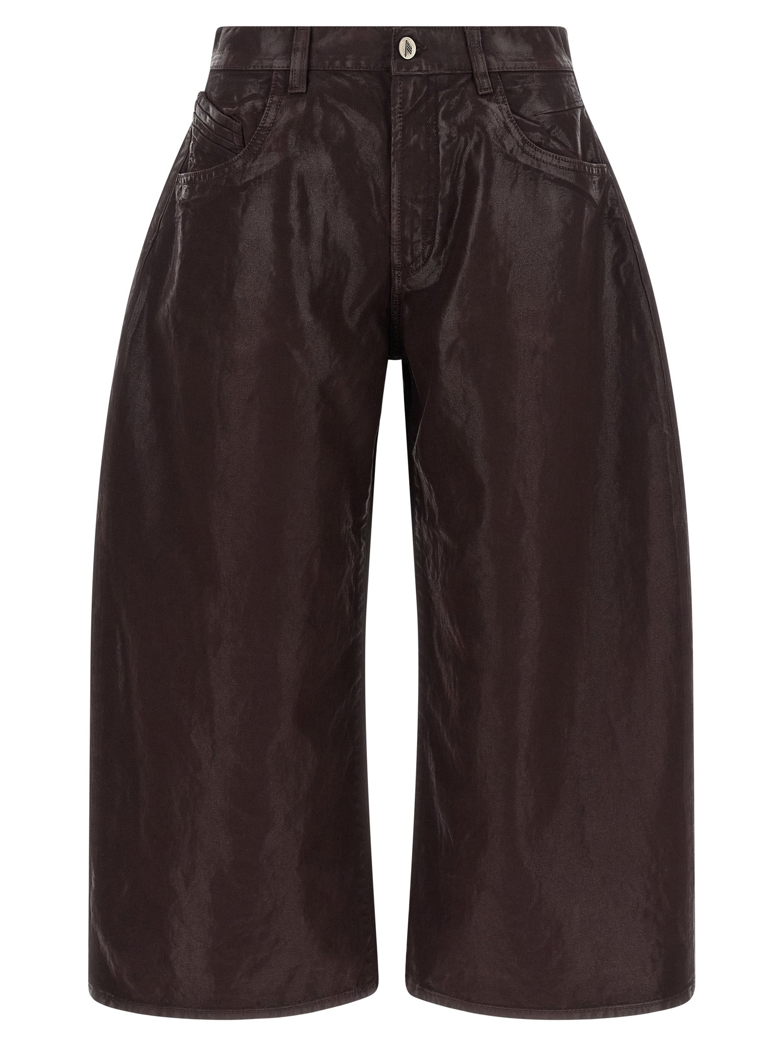 Purple Cotton Cropped Pants