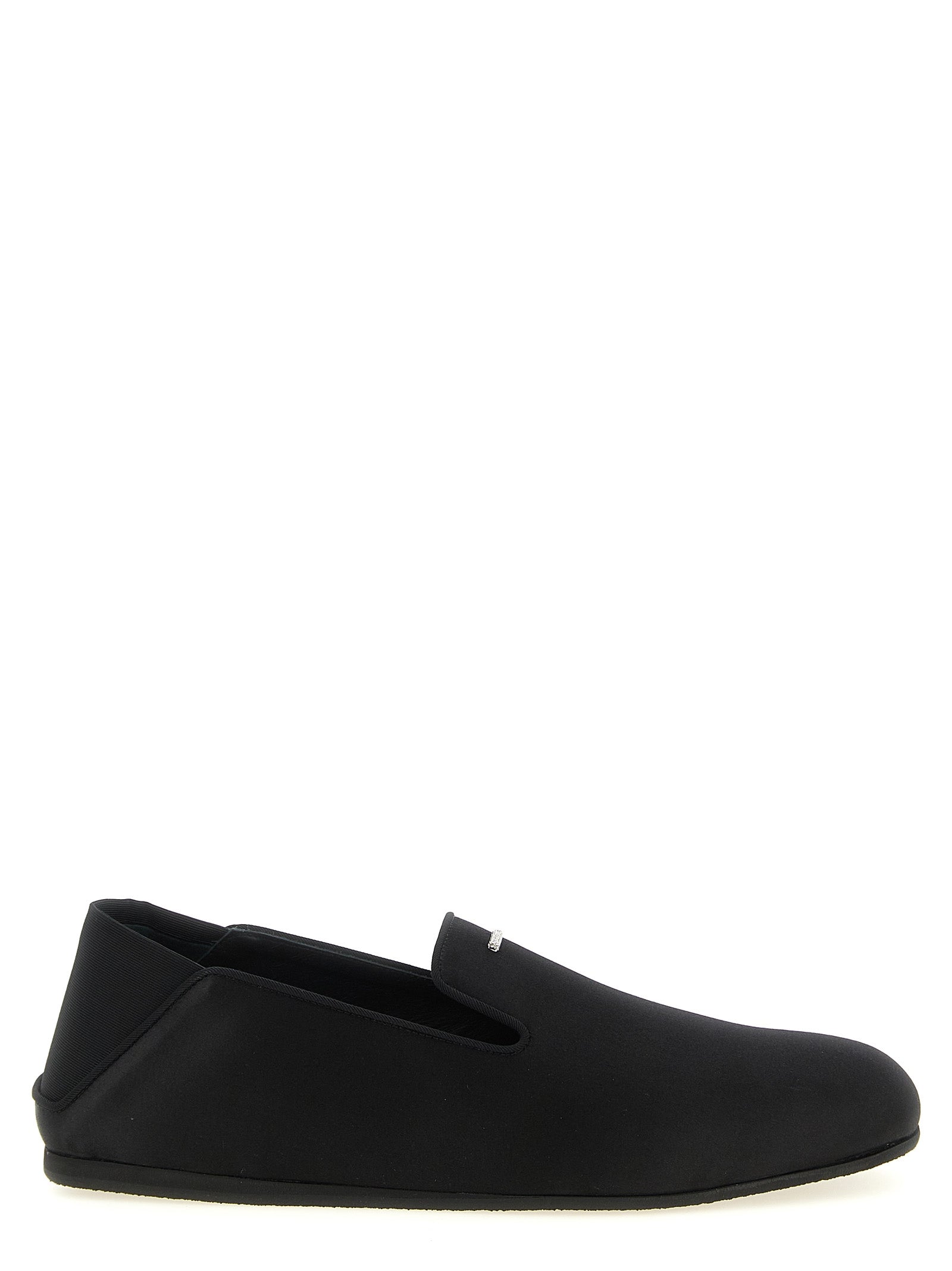 Black Viscose Slip-On Loafers