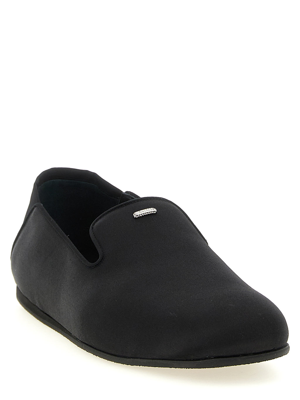 Black Viscose Slip-On Loafers