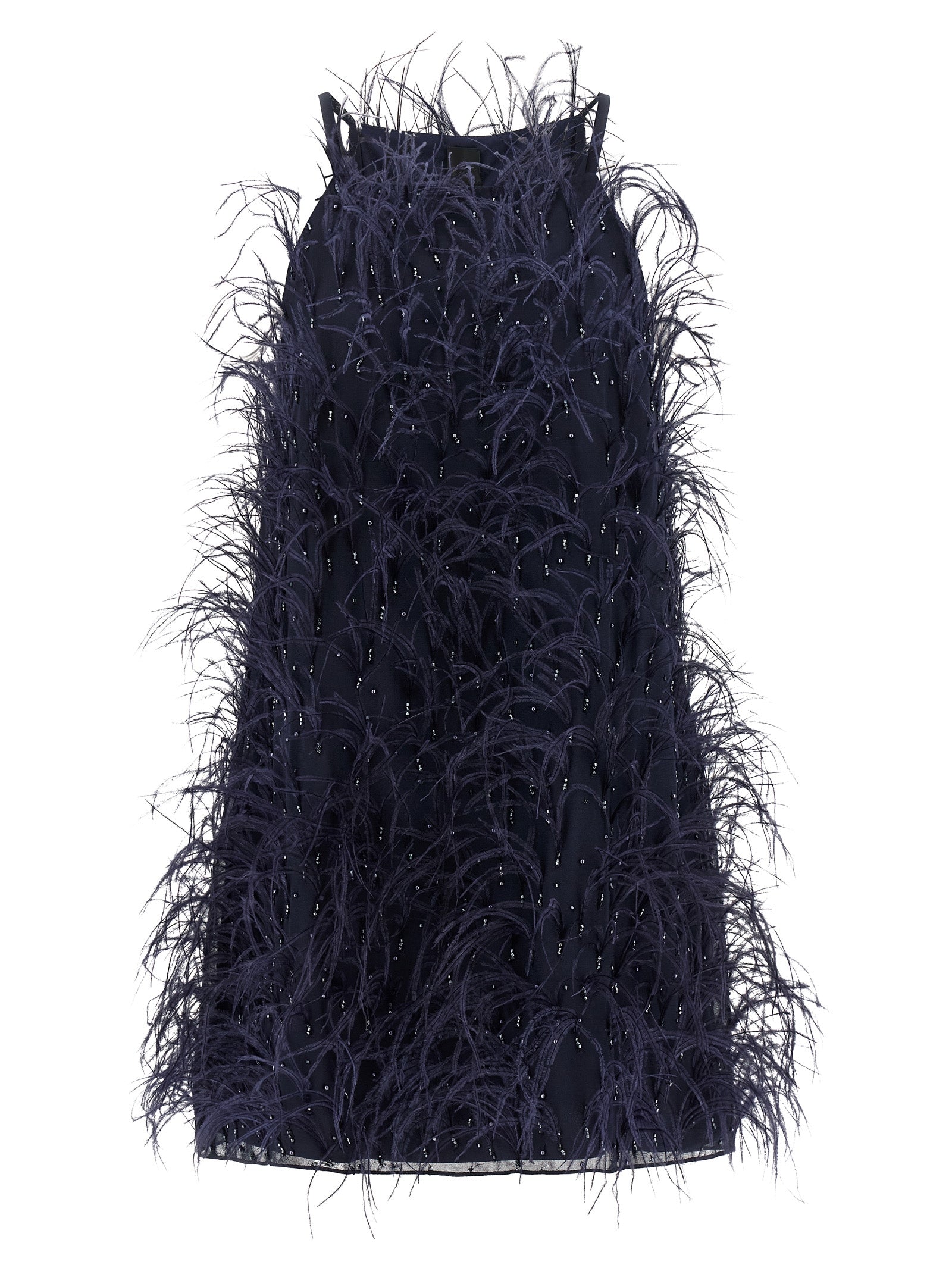 Blue Polyester Short Dress