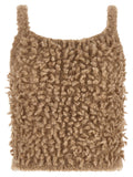 Beige Wool Sleeveles Sweater