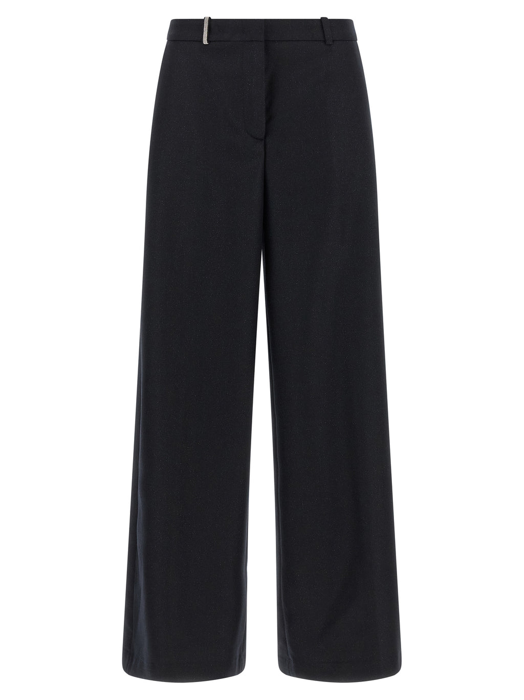 Blue Virgin Wool Casual Pants